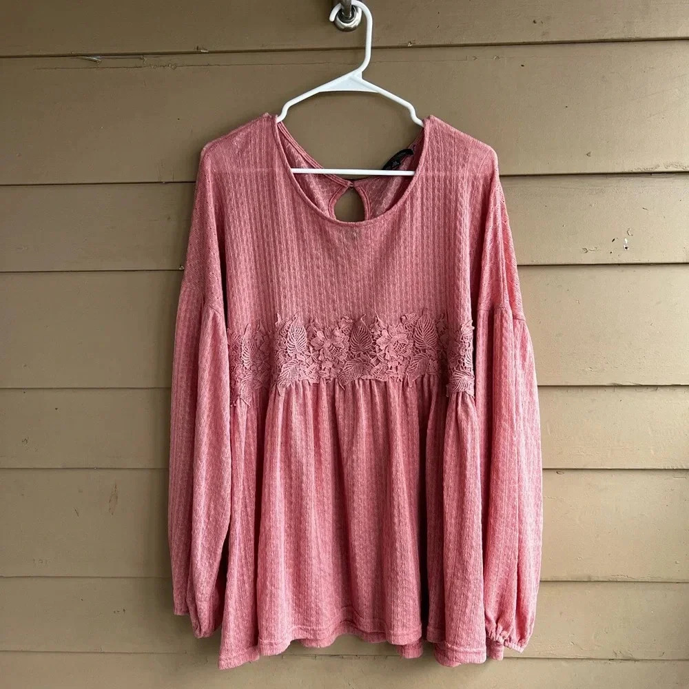 Suzanne Betro Long Sleeve Blouse - Plus Size, Size 3x